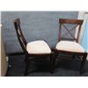 Image 6 : Qty 2 Pottery Barn Wooden Chairs w/ Upholstered Seats