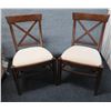 Image 1 : Qty 2 Pottery Barn Wooden Chairs w/ Upholstered Seats