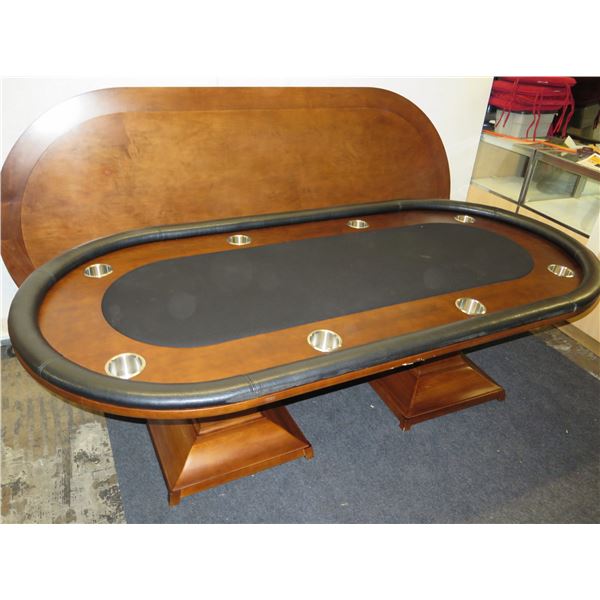 Large Wooden Game Table w/ Cover & Chips 100  x 50  x 30 H