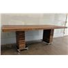 Image 1 : Large Hardwood Table 92" x 45" x 2.5" Thick (Two Bases are Not Attached)