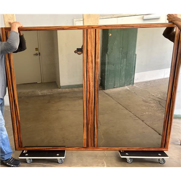 Large Framed Mirrored Headboard 78  x 60 H x 3.25  (Full Height w/ Posts 96 )