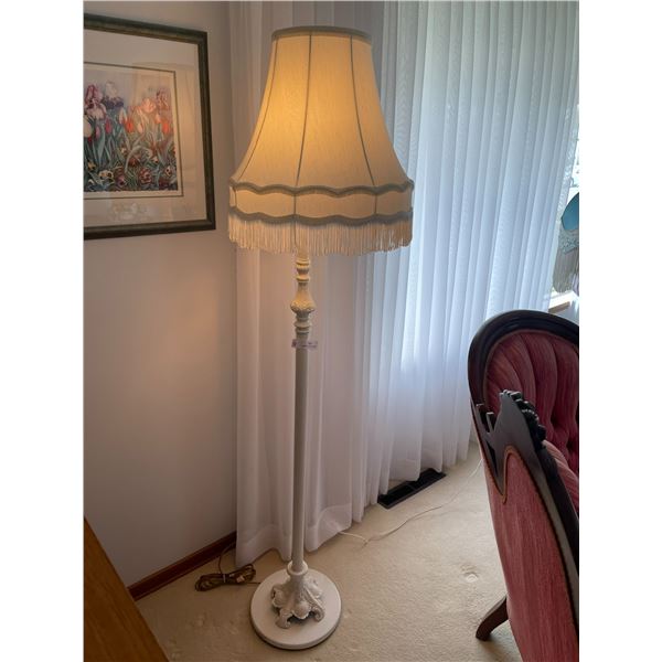 White Victorian Reading Lamp - 63 inches tall