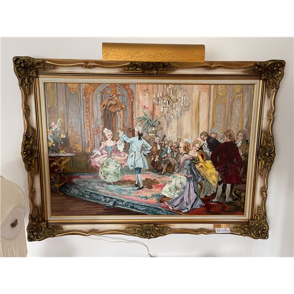 G. A. Elkow Renaissance Scene Oil Painting - 43L x 30W