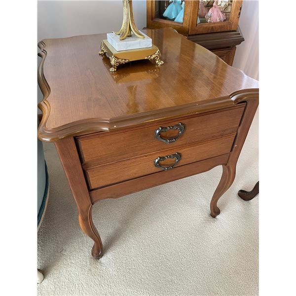 Walnut Side Tables Pair 22W x 25D x 23T