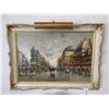 Image 1 : Oil On Canvass Paris Scene - 41L x 31T with Painting Light