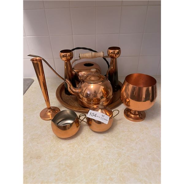 Copper Tea Serving Set Collection