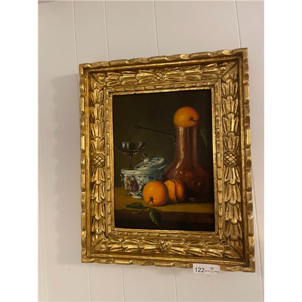 Megel Garcia Oil On Canvass Painting Gold Frame 22 x 18