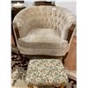Image 1 : Vintage Armchair & Footstool 33W x 26D x 32T