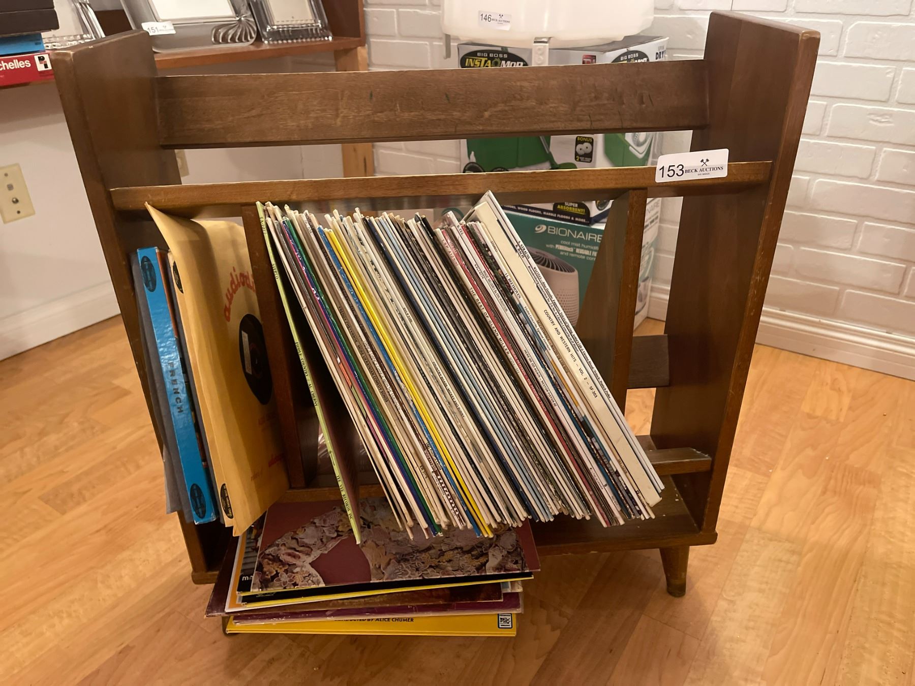 Mid Century Modern Record Rack WIth Records - Classical - Beck Auctions ...