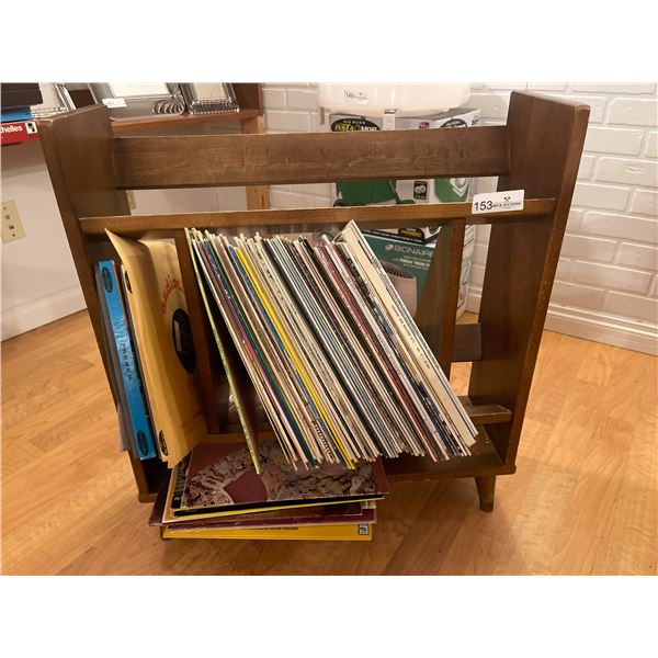 Mid Century Modern Record Rack WIth Records - Classical