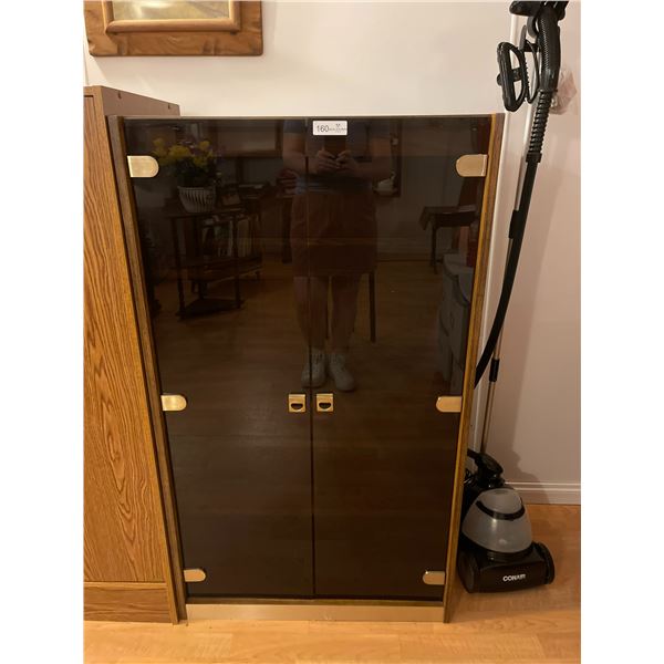 Cubbord Glass Doors Damaged Top 30L x 17D  x 52H