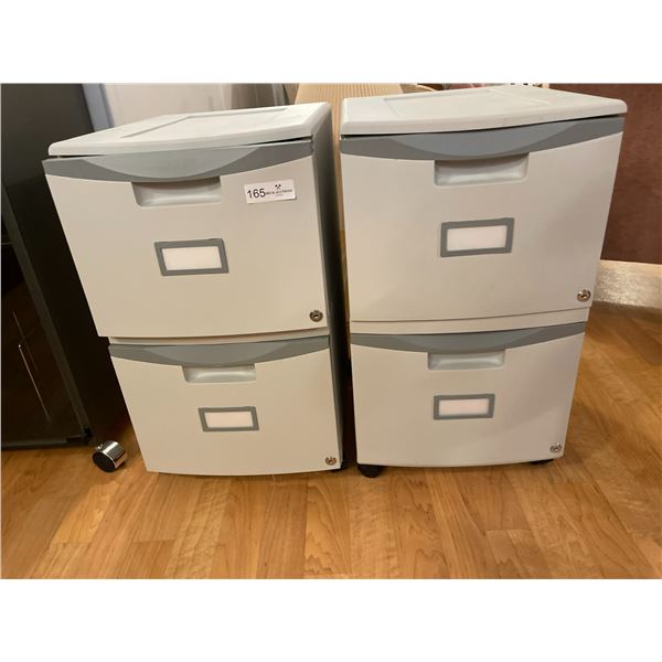 Plastic Filing Cabinets WIth Keys Pair