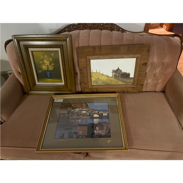 Acrylic Roses Original No Signature Plus 2 Prints