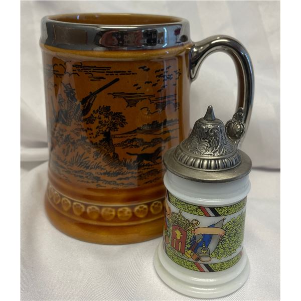 TWO Beer Steins, One England and One West Germany