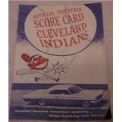 1950's Clevland Indians Scorecard