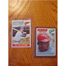 2 Baseball Cards J.Bench+George Brett