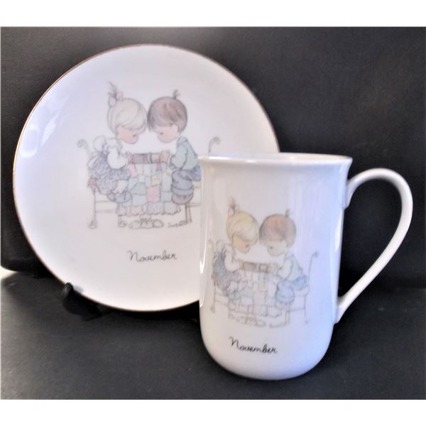 Precious Moments November Tea Cup and Plate