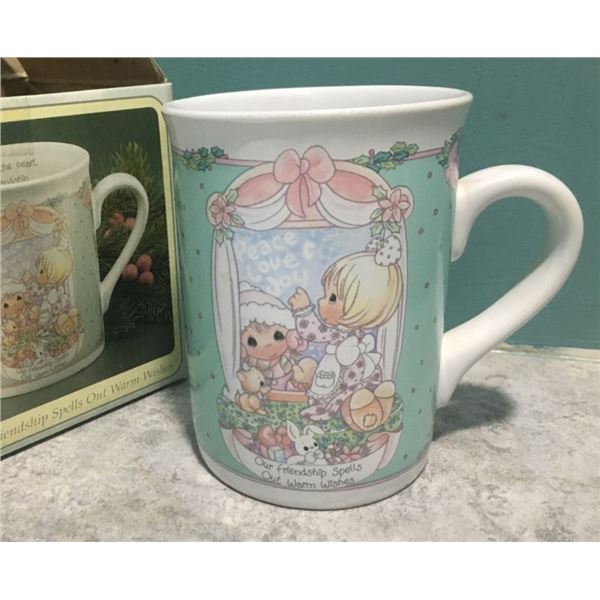 Precious Moments Coffee/Tea Cup IN BOX, Our Friendship Spells out Warm Wishes