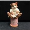 Image 1 : Calico Kittens "Kitten on Spool of Thread"  - In Box