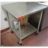 Image 1 : Metal Rolling Kitchen Prep Table w/ Undershelf 30"x30"x36"