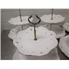 Image 2 : Qty 5 Two-Tier White Serving Dishes