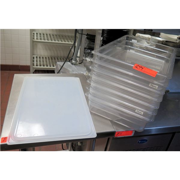 Multiple Cambro Plastic Stackable Storage Containers & Some Lids