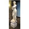 Image 1 : Greco-Roman Statue, Goddess of Autumn, on Base, Solid Marble 17" x 17" x 84"H