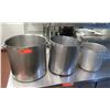 Image 1 : Qty 3 Stock Pots w/ Handles 10"-13" Diameter (1 w/ Lid)