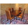 Image 2 : Wooden Dining Table 48" x 90"  & 6 Upholstered Chairs 46"H