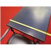 Image 13 : Metal Table w/ Pedestal Base 36"x24" & 2 Upholstered Chairs 36"H