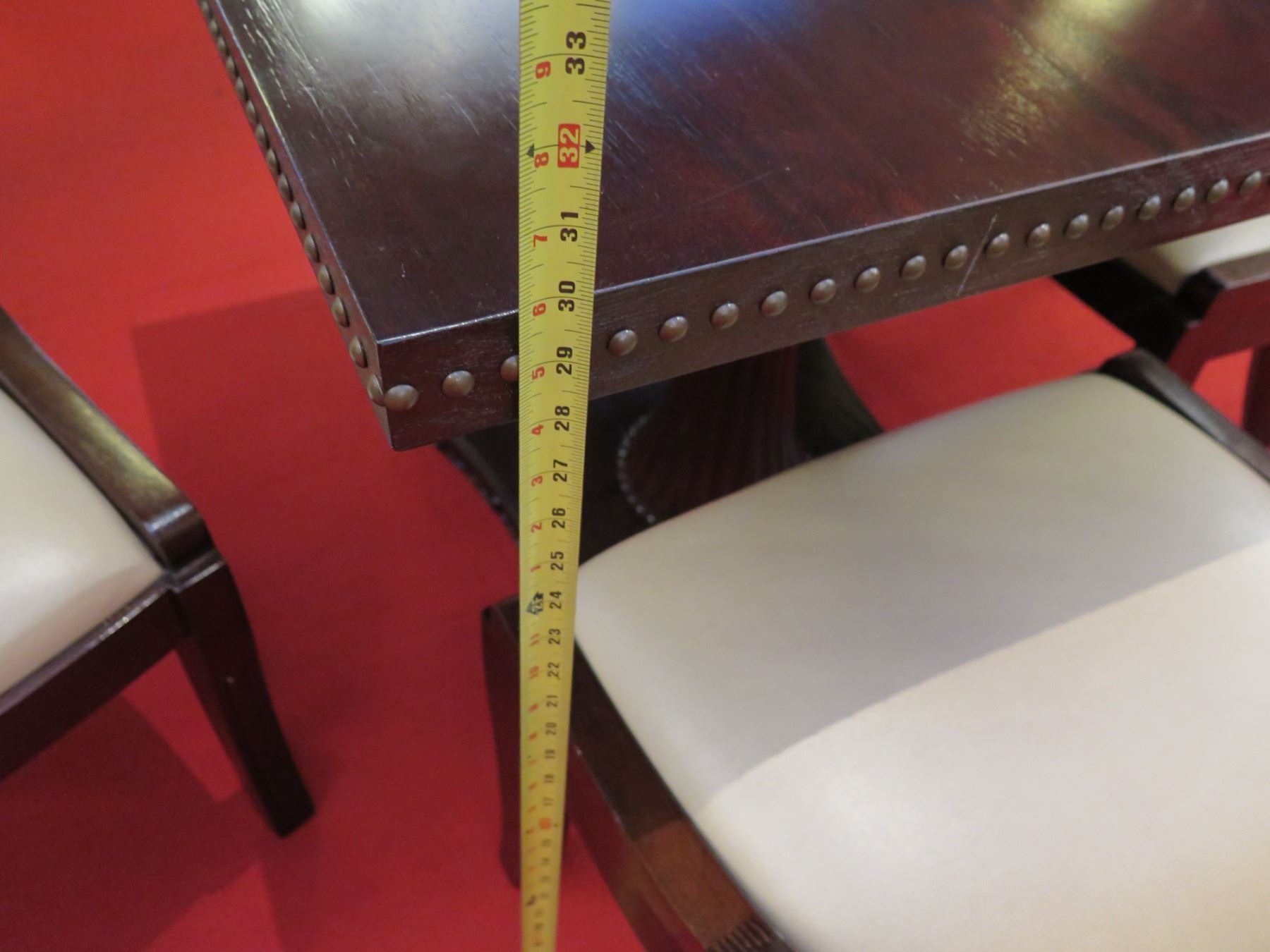 Wooden Table W Pedestal Base 36 x36 x30 H 4 Wooden Upholstered wooden-table-w-pedestal-base-36-x36-x30-h-4-wooden-upholstered