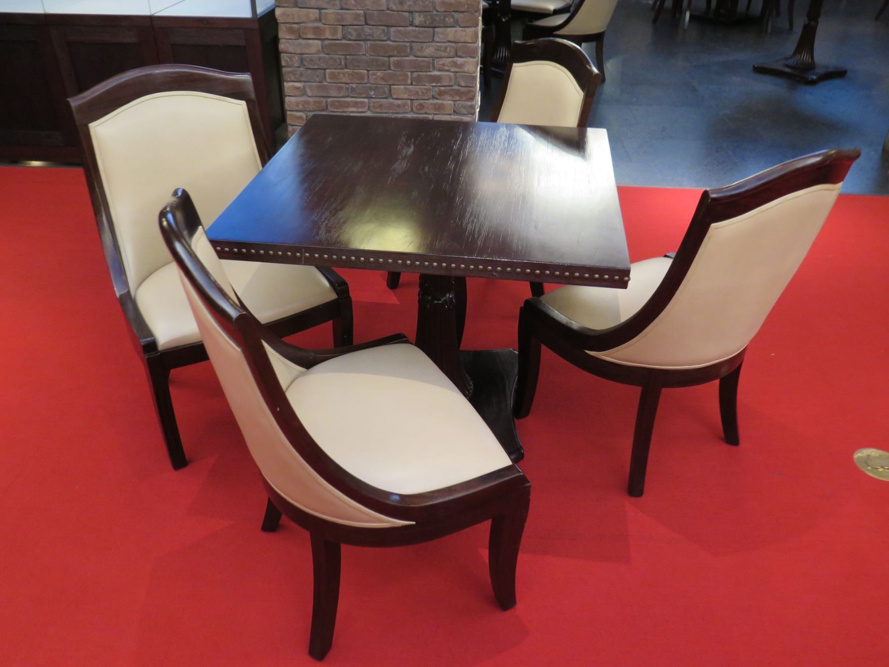 Wooden Table W Pedestal Base 36 x36 x30 H 4 Wooden Upholstered wooden-table-w-pedestal-base-36-x36-x30-h-4-wooden-upholstered