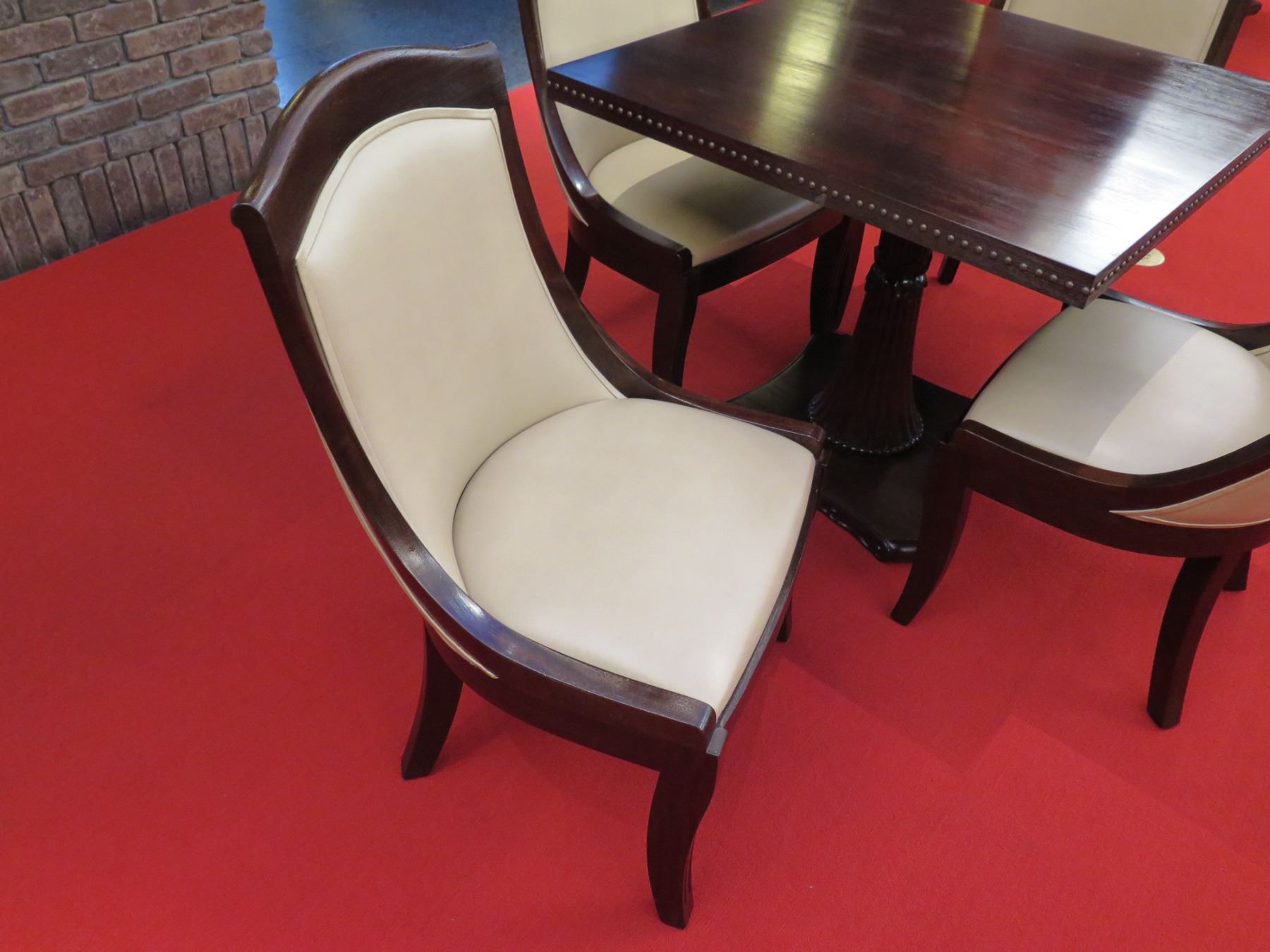 Wooden Table W Pedestal Base 36 x36 x30 H 4 Wooden Upholstered wooden-table-w-pedestal-base-36-x36-x30-h-4-wooden-upholstered