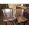 Image 2 : Qty 2 Wooden Upholstered Bar Stools 42"H