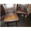 Image 2 : Qty 2 Wooden Upholstered Bar Stools 42"H