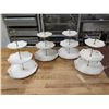 Image 1 : Qty 4 Three-Tier White Serving Dishes