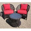 Image 1 : PAIR OF PATIO CHAIRS WITH GLASS TOP TABLE