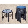 Image 1 : SEVEN STACKABLE GLASS TOP OUTDOOR END TABLES