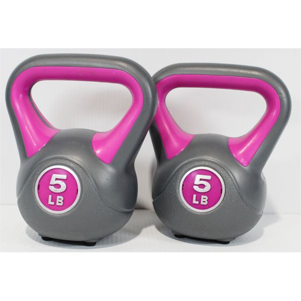 PAIR 5LB KETTLEBELLS