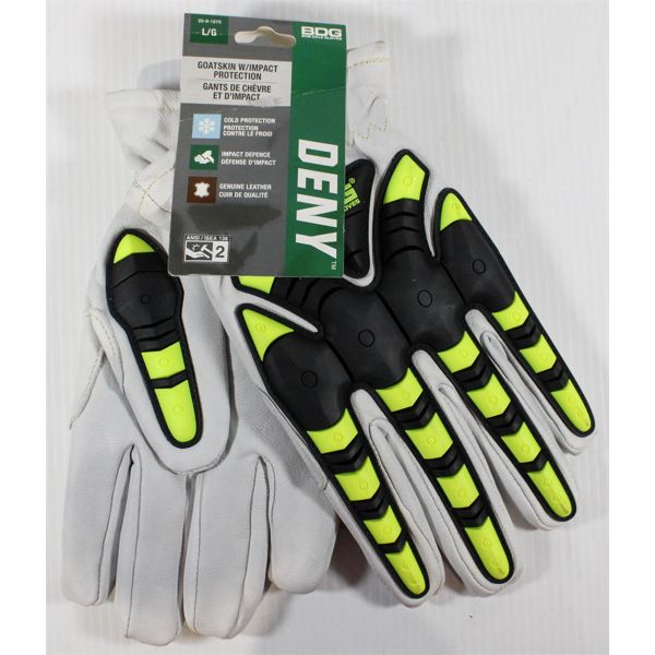 BDG GOATSKIN W/ IMPACT PROTECTION GLOVES SIZE L