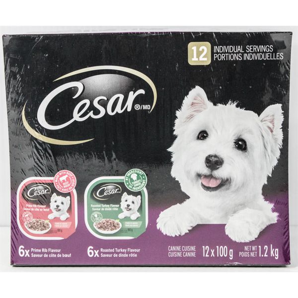 12 CESAR WET DOG FOOD - PRIME RIB & ROASTED TURKEY