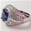 Image 3 : JP933-121 4.15CT SILVER RHODIUM PLATED SAPPHIRE