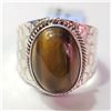 Image 1 : JP993-114 6.15CT SILVER TIGER EYE SIZE 8 RING