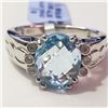 Image 1 : JP933-111 4.35CT SILVER BLUE TOPAZ SIZE 10 RING