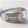 Image 2 : JP933-106 3.9CT SILVER BLUE TOPAZ SIZE 10 RING