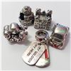 Image 1 : JP933-144 PACK OF 5 SILVER PANDORA STYLE BEADS