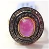 Image 1 : JP933-150SILVER RUBY / DIAMOND SIZE 7 RING