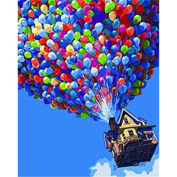 NEW DIY PAINT BY NUMBERS KIT BALLOON HOUSE