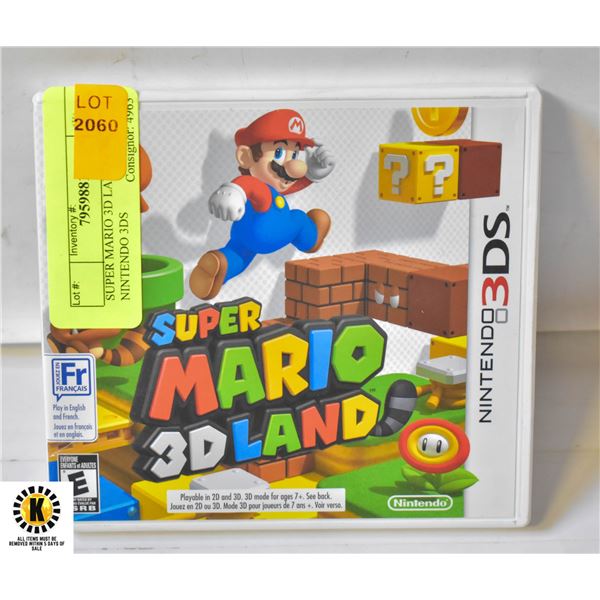 SUPER MARIO 3D LAND FOR NINTENDO 3DS