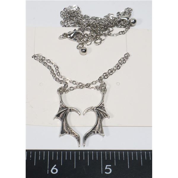 NEW 2PC COUPLES DRAGON WING NECKLACE SET